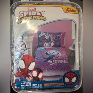 Marvel Spidey Amazing Friends Toddler Bedding Set - Purple and Pink